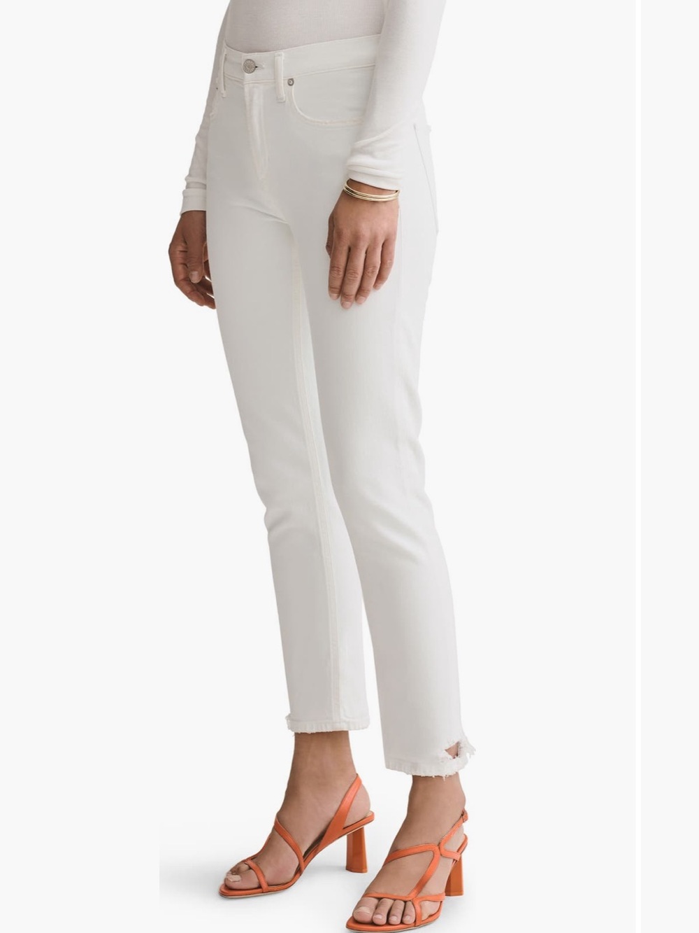 AGOLDE Toni mid-rise straight leg jeans in a white denim wash Size 27